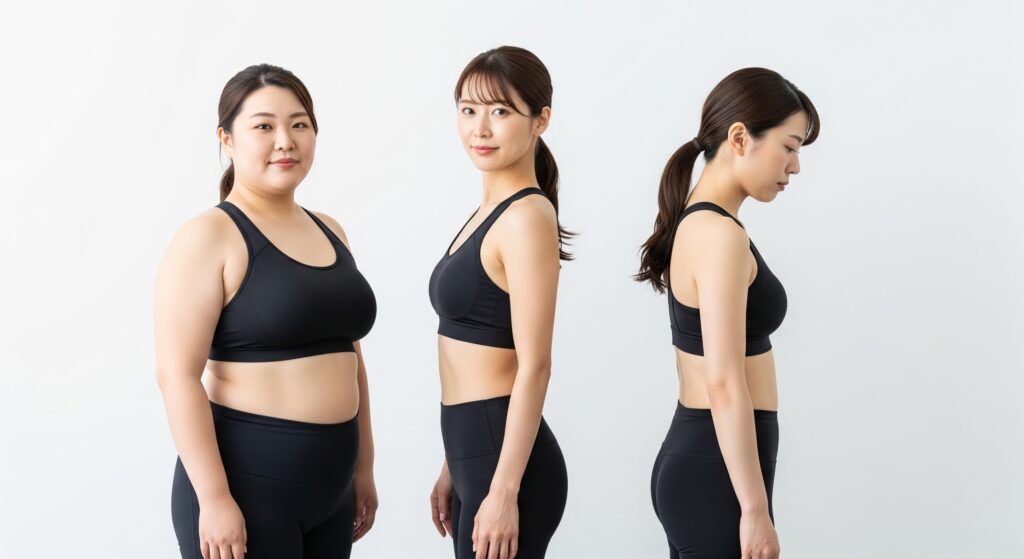体型別のくびれを持つ女性たち