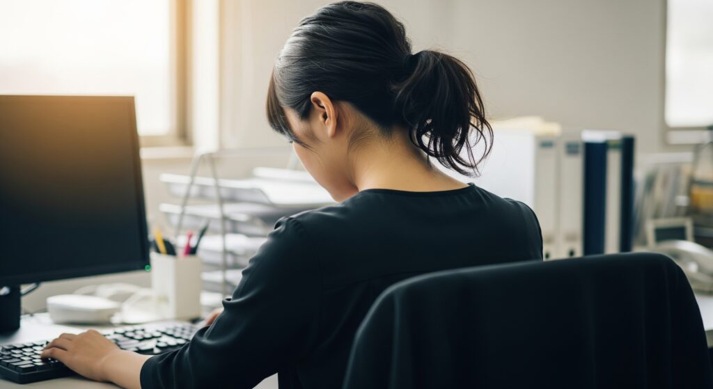 ヒップの形に影響する生活習慣を送る女性